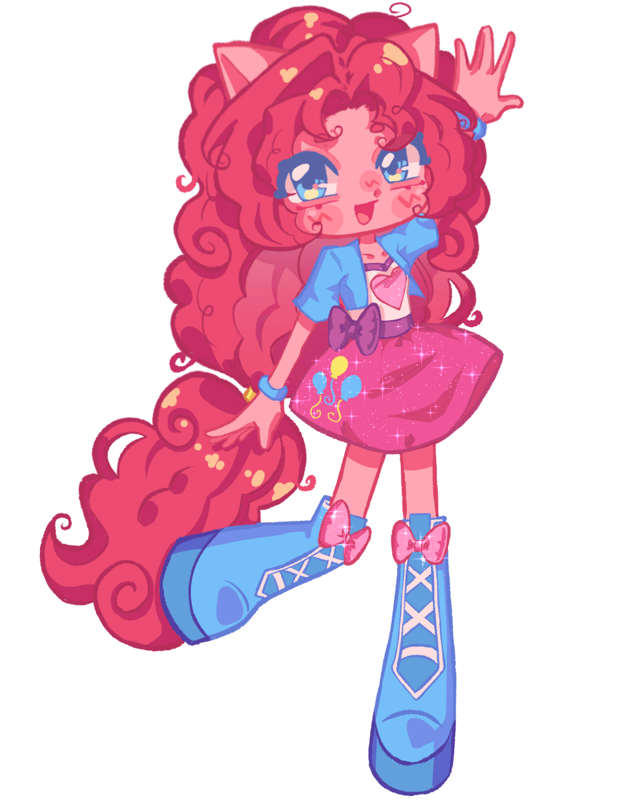 Pinkie Pie Coloured Epoxy Acrylic Keychain - Image 2