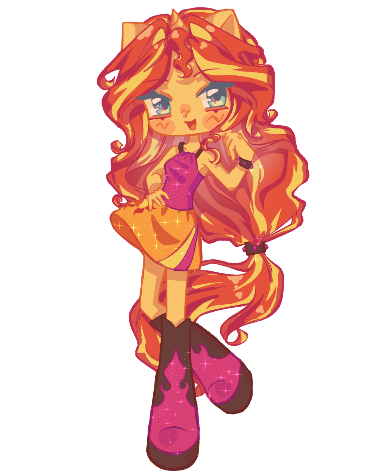 Sunset Shimmer Coloured Epoxy Acrylic Keychain - Image 2
