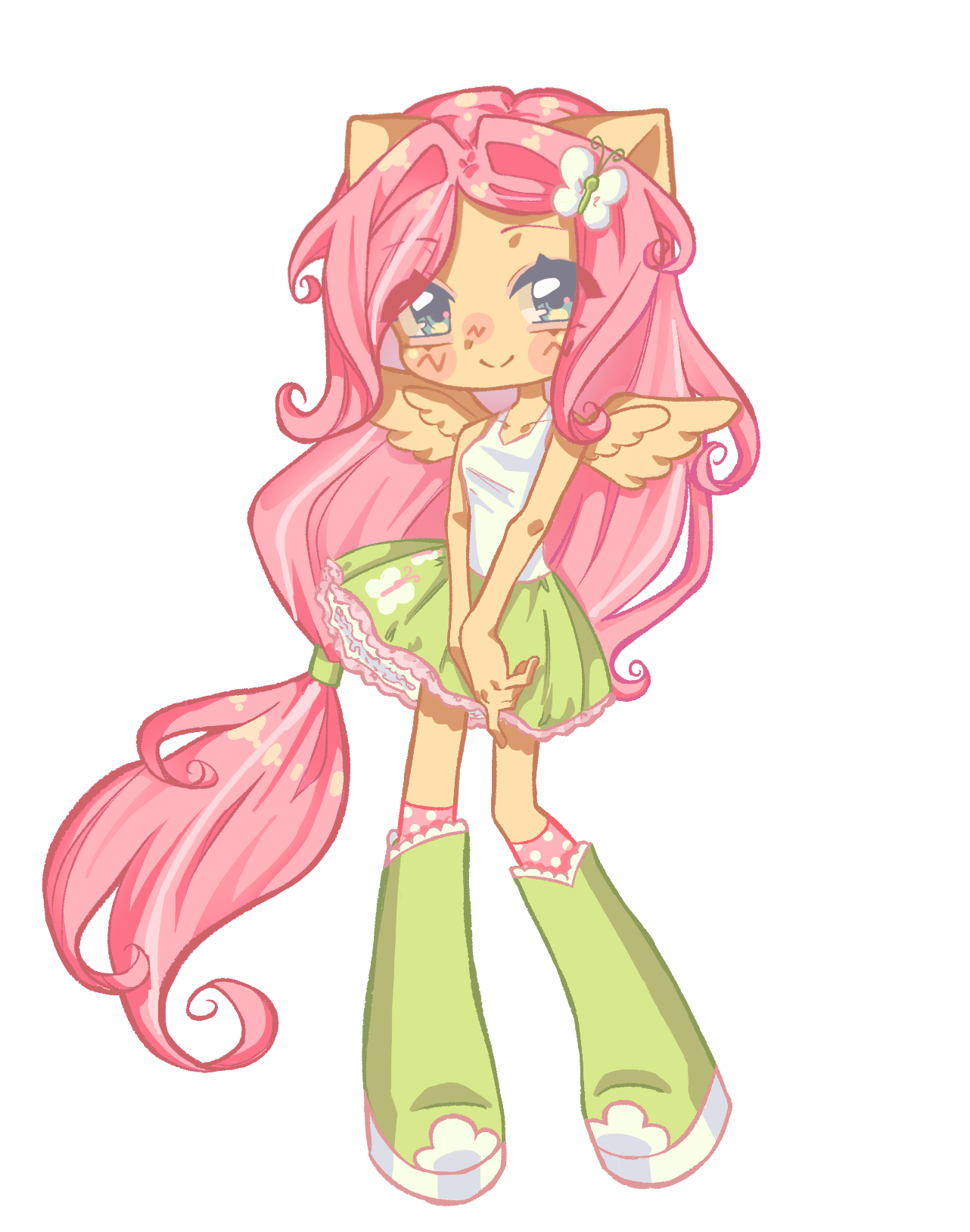 Fluttershy Coloured Epoxy Acrylic Keychain - Image 2