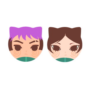 Thanos & Nam-Gyu Cat Ear Shaped Pins