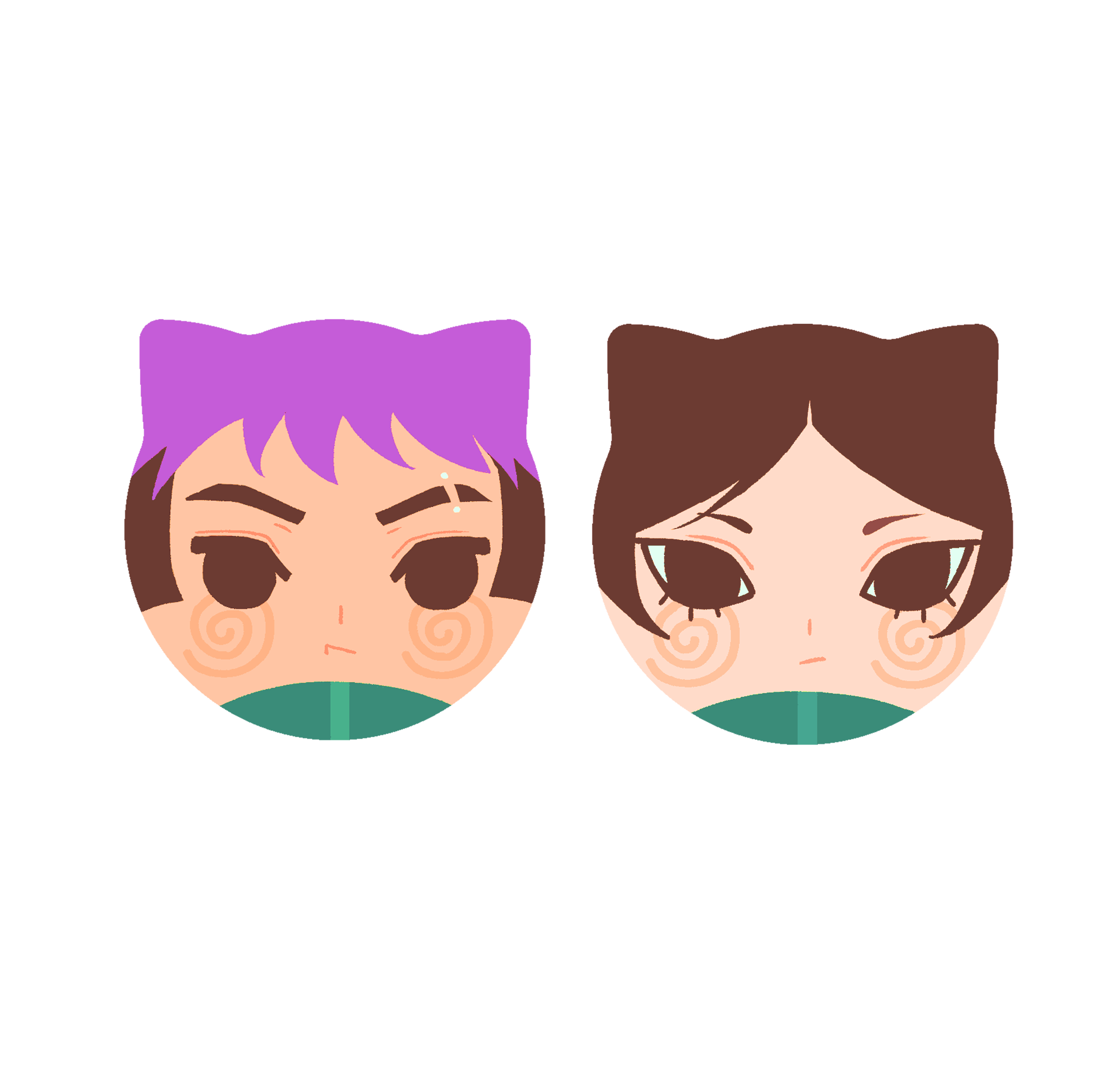 Thanos & Nam-Gyu Cat Ear Shaped Pins